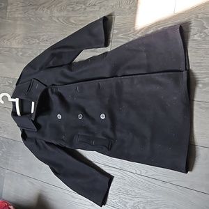 Large heavy navy wool coat